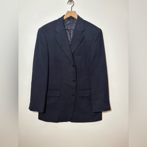 Brooks Brothers 346 Black 100% Cashmere Blazer Jacket Size 42R